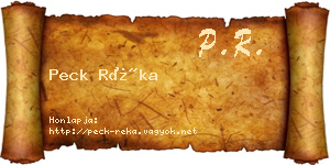Peck Réka névjegykártya